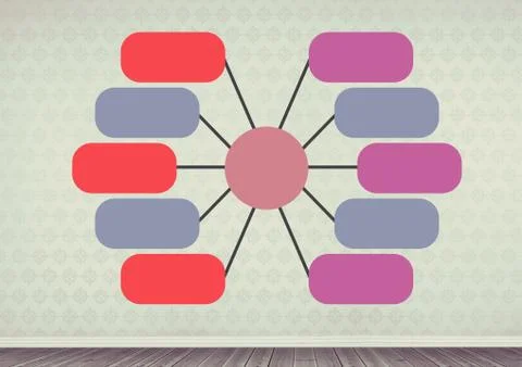 Colorful mind map over room background Ilustração Stock Gratuita