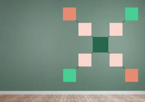Colorful mind map over room background Ilustração Stock Gratuita
