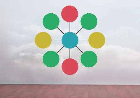 Colorful mind map over sky background Ilustração Stock Gratuita