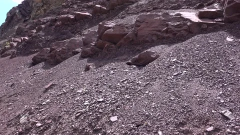 Colorful Mine Lode on Soil Surface in Mountains Stock Footage 144026855