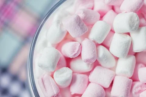 Colorful mini marshmallows Stock Photos