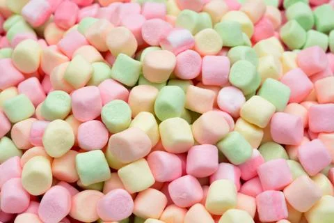 Colorful mini marshmallows Stock Photos