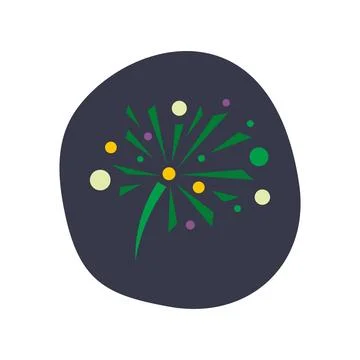 Colorful minimalist fireworks exploding celebrating a special event Illustrazione stock