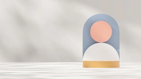 Colorful minimalistic design of geometric frames and podiums for product display Illustrazione stock