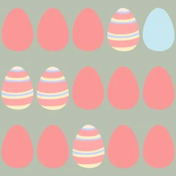 Colorful mixed easter eggs seamless pattern. Stock Illustration