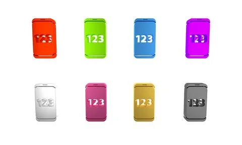 Colorful Mobile calculator smartphone interface icon isolated on white back.. Stock Illustration