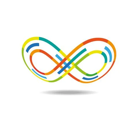 Colorful mobius loop made of three broken lines. Drawn on a sphere Stock Illustration