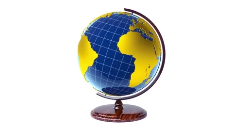 Colorful model of Earth globe rotating, loop Stock Footage 59214076