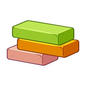 Colorful modeling clay blocks stacking creative toy fun Stock Illustration