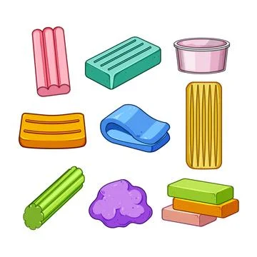Colorful modeling clay for creative toy activity Stock Illustration