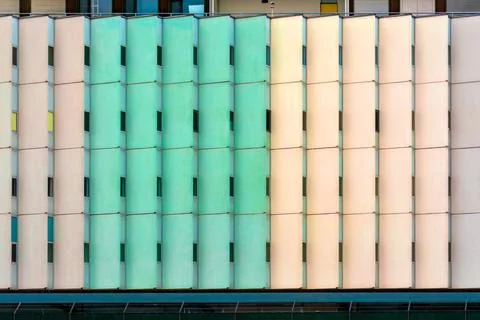 Colorful Modern Building Facade Pattern Foto stock