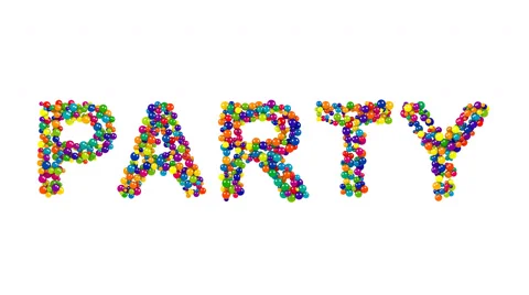 Colorful modern creative party invitation Stock Footage