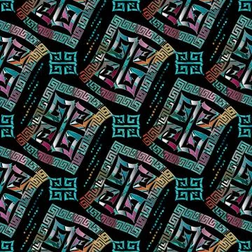 Colorful  modern geometric seamless pattern background wallpaper with vintage Stock Illustration