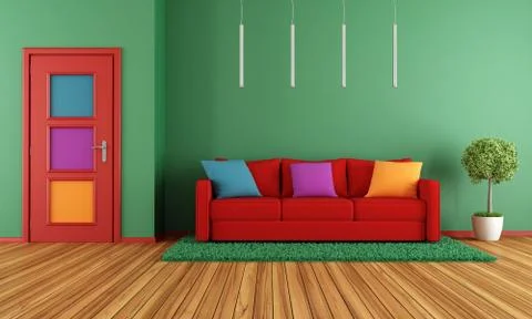 Colorful modern interior Stock Illustration