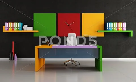Colorful modern office Stock Illustration