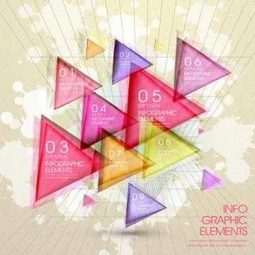 Colorful modern translucent triangle abstract infographic イラスト素材