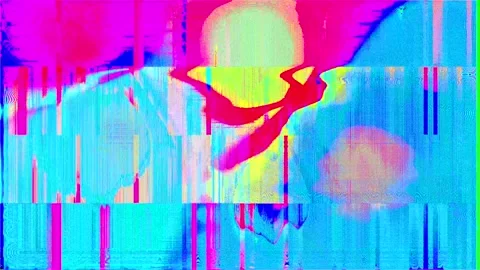 Colorful moire glitch loop animation. Stock Footage 245220107