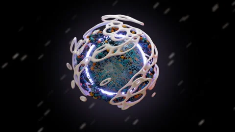 Colorful molecular structure rotating in dark background with glowing edges Stock Footage 321955328