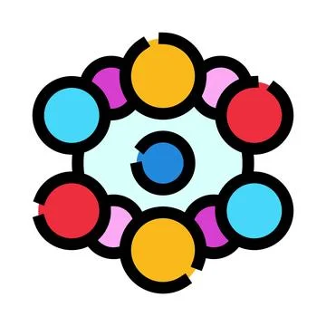 Colorful molecule structure representing science and connection Stock Illustration
