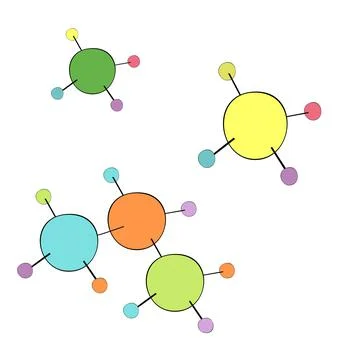 Colorful molecules Иллюстрация