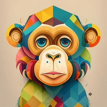 Colorful monkey Stock Illustration