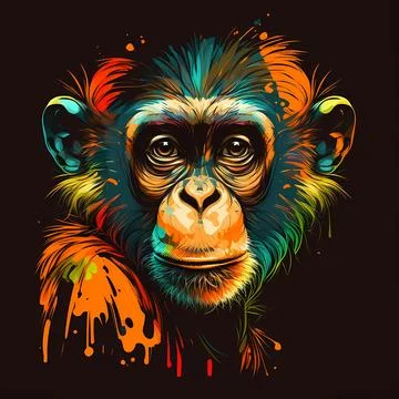Colorful monkey Stock Illustration