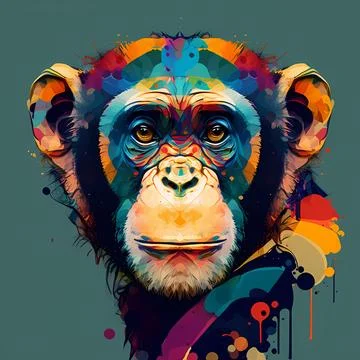 Colorful monkey Stock Illustration