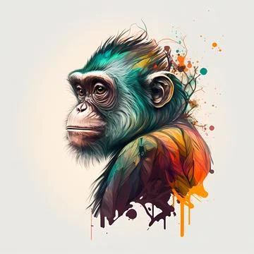 Colorful monkey Stock Illustration