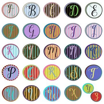 Colorful Monograms Stock Illustration