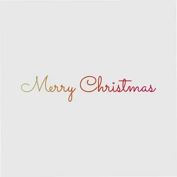 Colorful Monoline Script Merry Christmas Typography Stock Illustration