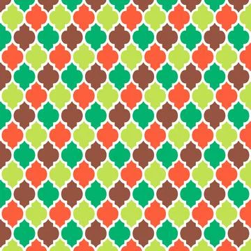 Colorful Moroccan pattern with isolated white background 스톡 일러스트
