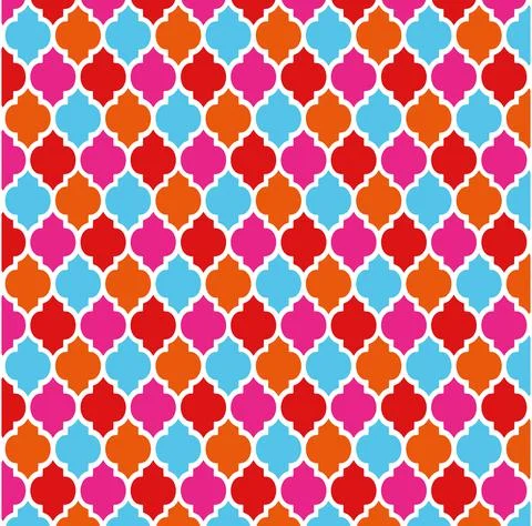 Colorful Moroccan pattern with isolated white background Ilustración de archivo