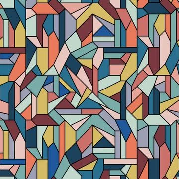 Colorful mosaic geometrical pattern vector illustration Ilustração Stock
