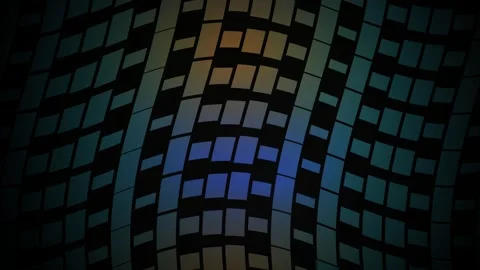 Colorful mosaic pattern with blue and orange hues on a black background. Stock Footage 337456814