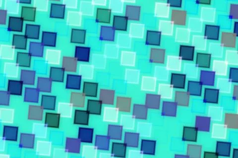Colorful mosaic pattern with blue green squares Stock Illustration