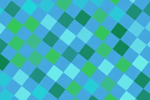 Colorful mosaic pattern made of small blue and green squares Stock Photos