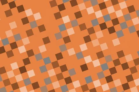 Colorful mosaic pattern with orange, brown, blue, pink tiles Stock Illustration