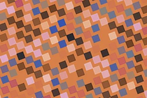 Colorful mosaic pattern with pink, brown, and blue tiles Stock Illustration