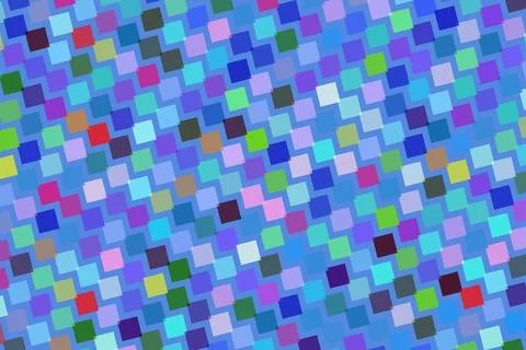 Colorful mosaic pattern with small square tiles in blue Stock Illustration