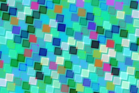 Colorful mosaic pattern with small square tiles on blue background Illustrazione stock