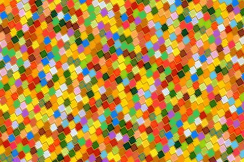 Colorful mosaic pattern with small square tiles in bright colors Stock Illustration