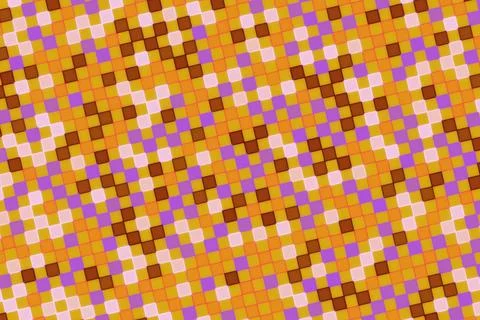 Colorful mosaic pattern with small square tiles in warm tones Stock Illustration
