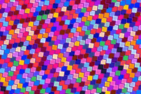 Colorful mosaic pattern with small square tiles on a vibrant background Stock Illustration