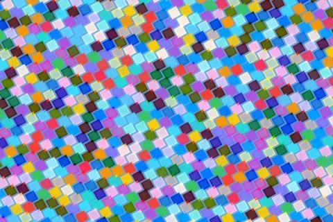 Colorful mosaic pattern with small square tiles on surface Stock Illustration