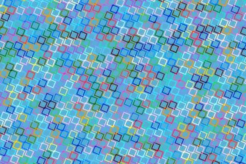 Colorful mosaic pattern with small square tiles on surface Stock Photos