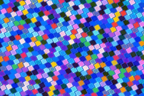 Colorful mosaic pattern with small square tiles on a vibrant background Stock Photos