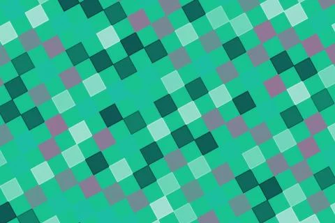 Colorful mosaic pattern of small squares in green shades Stock Illustration