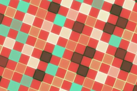 Colorful mosaic pattern of small squares in bright shades Stock Illustration