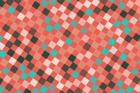 Colorful mosaic pattern of small squares in various shades Illustrazione stock