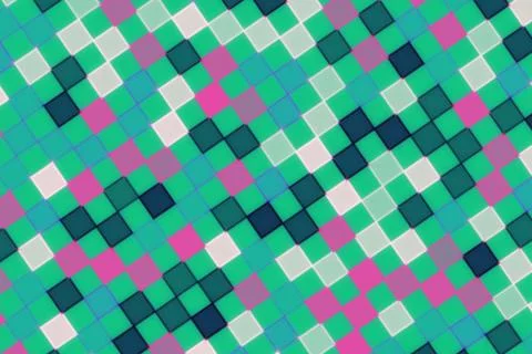 Colorful mosaic pattern of small squares in vibrant shades Stock Illustration